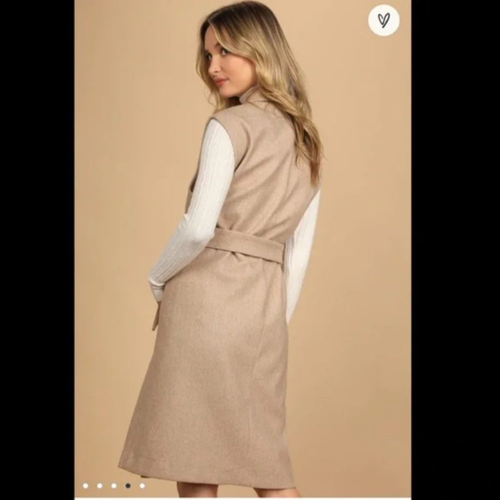 Vero Moda Sleeveless Coat Size Small Color Beige - Picture 3 of 4